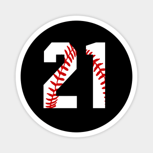 Baseball Number 21 #21 Baseball Shirt Jersey Favorite Player Biggest Fan Magnet